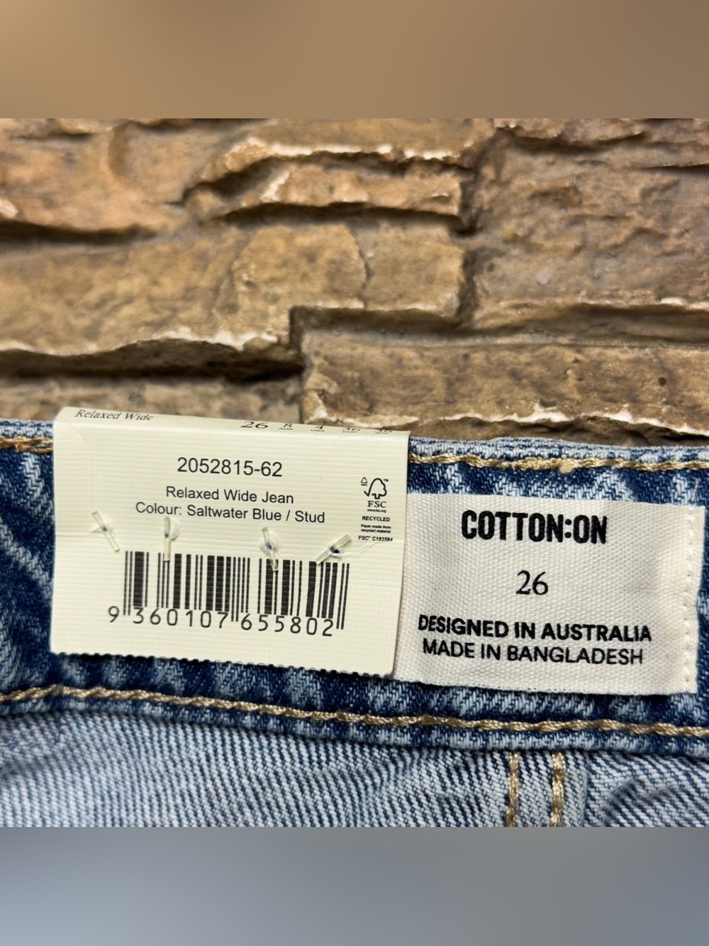 NEW Cotton: On Relaxed Wide Leg Jeans Womens 26 Blue Mid Rise Medium wash NWT - Picture 5 of 12